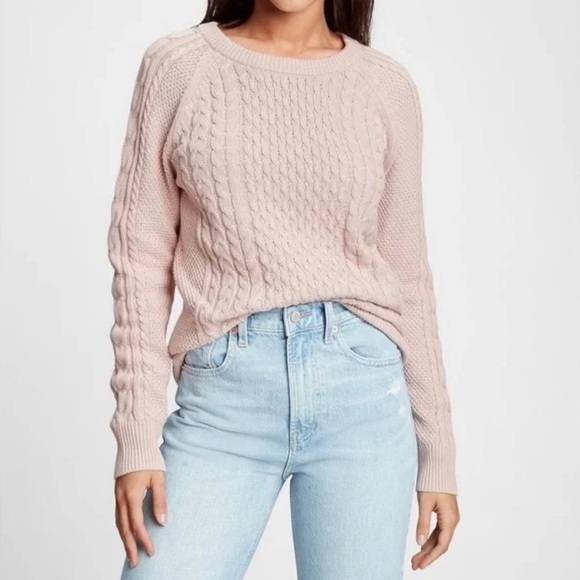 + GAP + Dull Pink Cable Knit Sweater - Picture 1 of 5